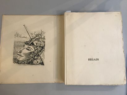 GIONO (Jean). Regain. Paris, Les Éditions Livres d'art, s. d. [1946]. In-4° en feuilles,...