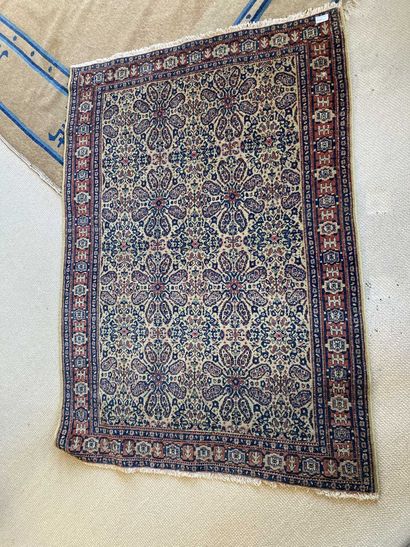 null Lot de 2 tapis : 

Petit tapis Perse fond beige

146 x 103 cm

Chine tapis bleu...