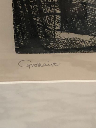 null Marcel GROMAIRE (1892-1971), Nu dans l'atelier, eau-forte, 31x24 cm
