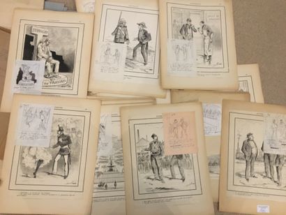 null Jules Renard DRANER, set of sketches and lithographs or press illustrations;...