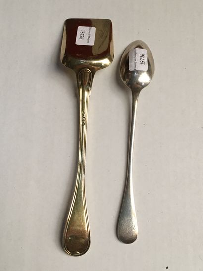 null 
Shovel in vermeil with arms, beginning of the XIXth century, silver spoon,...