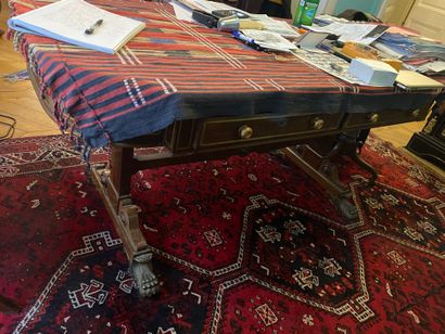 null 
Rosewood veneer desk, scrolled and clawed base

English work, late 19th century/circa...