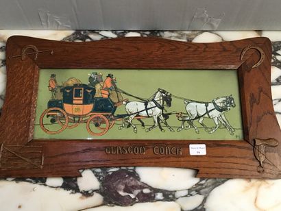 null After Cecil ALDIN, Glasgow coach, color lithograph, 12x33 cm