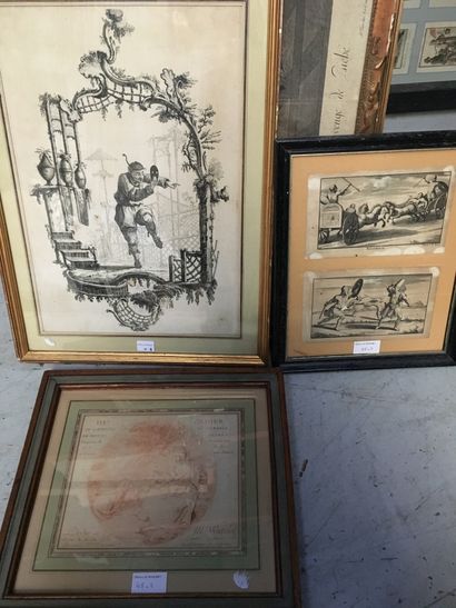 Set of three engravings: Chinoiserie, after...