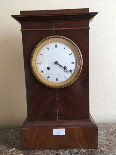 null Cabinet clock in mahogany veneer, the dial signed MIGNIER, clockmaker of Monsieur...