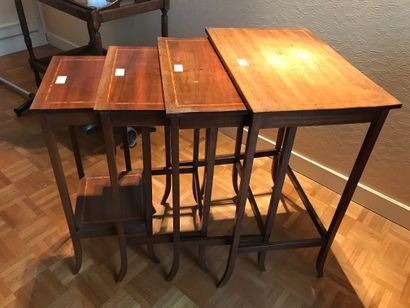 null Ref /16 and /54 /Four nesting tables, decorated with English style nets

70x50x35...