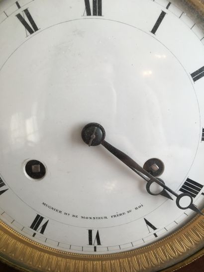 null Cabinet clock in mahogany veneer, the dial signed MIGNIER, clockmaker of Monsieur...