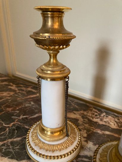 null Pair of ormolu and white marble cassolette torches

Louis XVI style