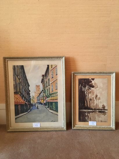 null J. MOUZON 

Landscape and street view

2 watercolors

30x23 cm and 15x23 cm

Lot...