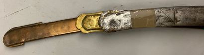 null An English brass officer's saber scabbard, signed: "W C Prater, 6 Charing Cross...