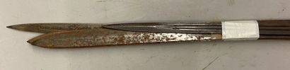 null Cinq lames de sabre XIXe dont une sabre prussien fin XIXe, XXe.