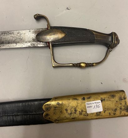 null Sabre d'infanterie, garde à une branche de type 1800, oreillons ovales, celui...