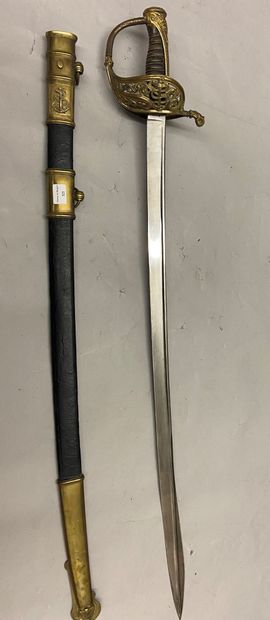 Naval officer's saber, model 1838, gilded...