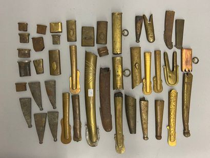 Important lot of sword scabbard fittings,...