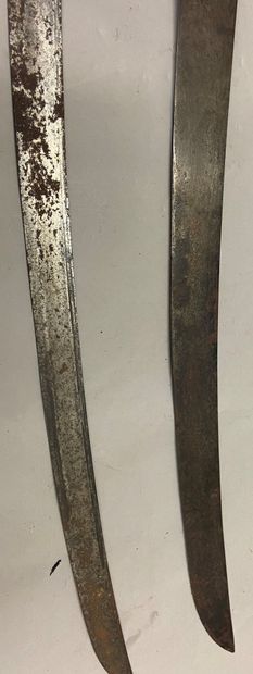 null Two sabers Briquet model 1767, one with cut branch, the other with a strong...