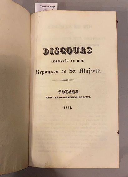 null "Discours adressés au Roi. Réponse de sa Majesté - Voyages dans les départements...