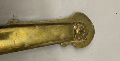 null Sabre d'officier de marine, modèle 1838, garde en laiton doré et ciselé ornée...