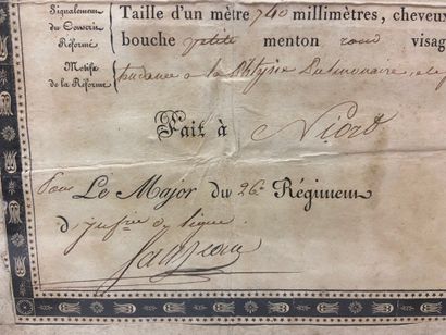 null Dispense définitive de service pour le sieur François de Benet, conscrit de...