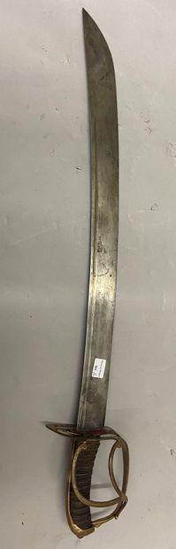 null Saber of the minor type, three-armed gilt brass guard, flat blade with goutier...