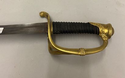 null Sabre d'officier d'infanterie modèle 1821, garde en laiton ciselée et dorée,...