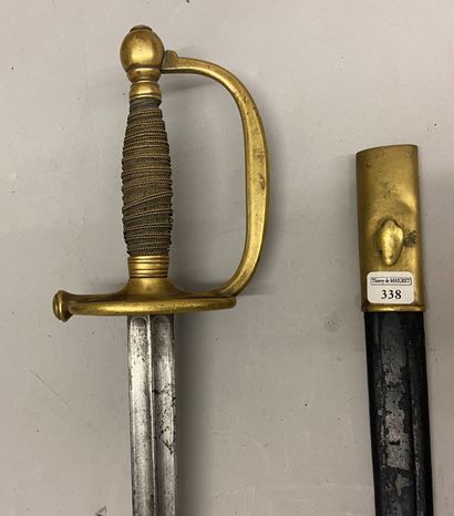 null Epée d'officier subalterne de cavalerie, modèle 1816, garde en laiton à double...