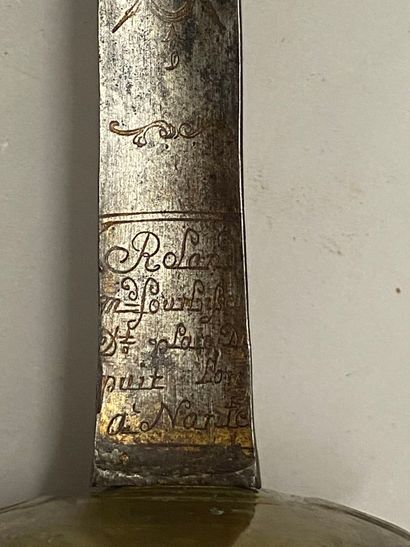 null Epée d'officier modèle 1767, garde en laiton ornée de filets (traces de dorure),...