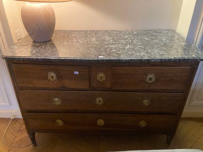 Natural wood chest of drawers with three...
