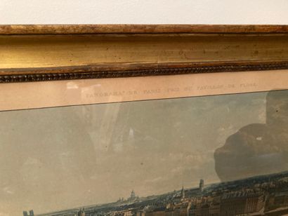 null Two frames representing Panorama of Paris on the side of the Pavillon de Fl...