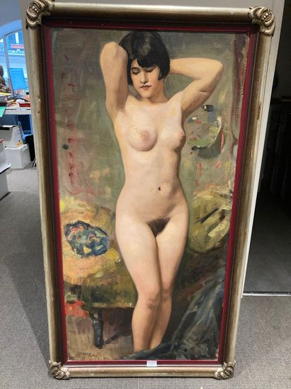 null WOLFF

Naked woman with short hair,

Large oil on canvas, dated 1928

120 x...