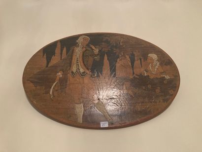 null Oval panel 

Galant scene 

around 1900

(wears and small lacks)