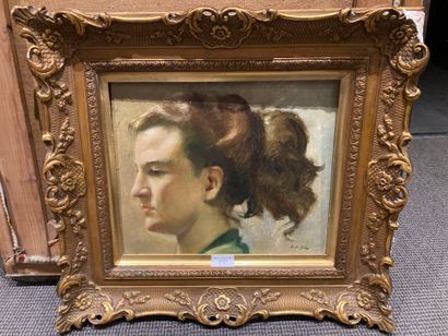 null Portrait of a woman in profile oil on isorel bearing signature Cécilia Baux

Missing...