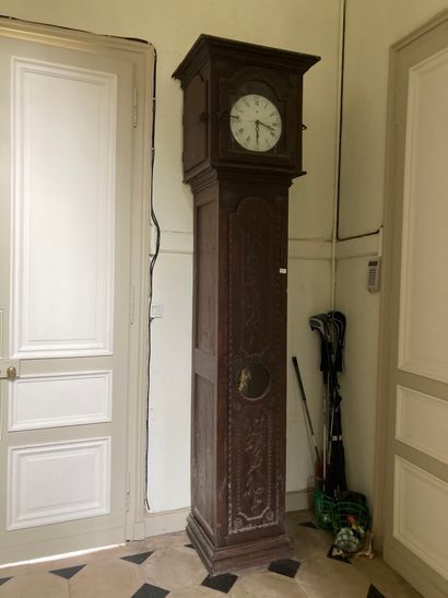 Floor clock in carved oak

Movement with...