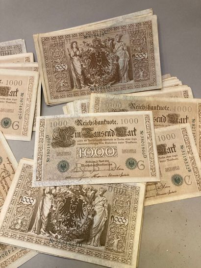 null Lot de 75 billets (environ) de 1000 mark 1910 Allemagne.

lot vendu en l'ét...