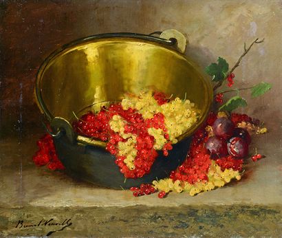 Alfred BRUNEL NEUVILLE (1852-1941) Nature morte aux groseilles
Paire d'huiles sur...