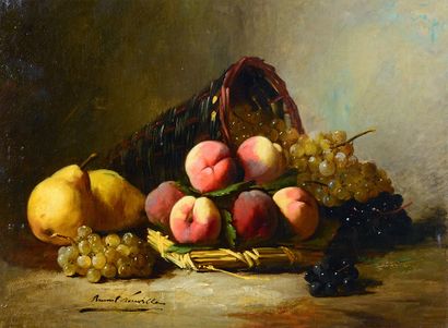 Alfred BRUNEL NEUVILLE (1852-1941) Nature morte aux raisins
Paire d'huiles sur toile...