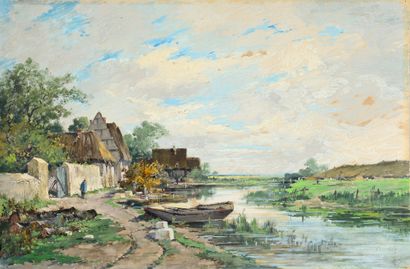Gustave COURTIER (1877-1957) Paysage
Trois gouaches, deux datées 1880 et une 1886,...