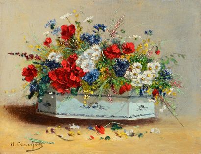 Henri CAUCHOIS (1850-1911) Bouquet patriotique
Paire d'huiles sur toile signée en...