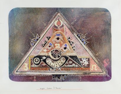 Guy HARLOFF (1933-1991) The triangle, 1968
Dated 18, 12, 68
Gouache, titled lower...