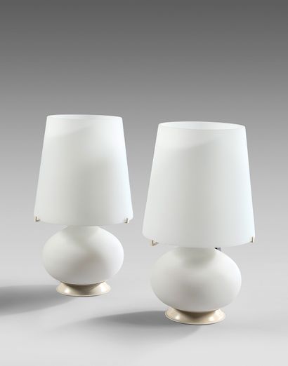 MAX INGRAND (1908-1969) & FONTANA ARTE (ÉDITEUR) Pair of small lamps model "1853/0",...