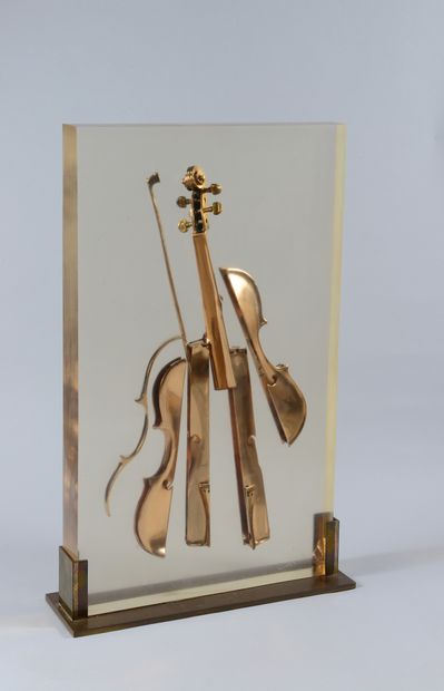 Armand Pierre FERNANDEZ dit ARMAN (1928-2005) Colère Europa, 2004
Gilt bronze violin...