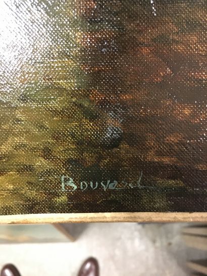 ANTOINE BOUVARD (1870-1955) Gondolas in Venice
Oil on canvas signed lower right
50...