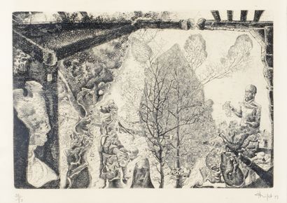 Yves MILET DESFOUGÈRES (1934-2022) Lot including:
- Untitled, 1971
Engraving, numbered...