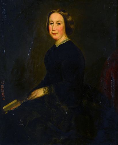 École du XIXe siècle Portrait de femme
Huile sur toile, porte une signature apocryphe...