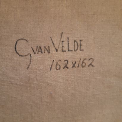 Geer van VELDE (1898-1977) Composition, 1963
Huile sur toile, signée des initiales...