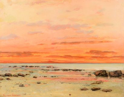 Gustave COURBET (1819-1877) et Collaboration 
La plage, ciel orange



Huile sur...