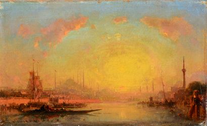 Henri DUVIEUX (1855-1902) View of the Bosphorus
Oil on canvas signed lower left
16...