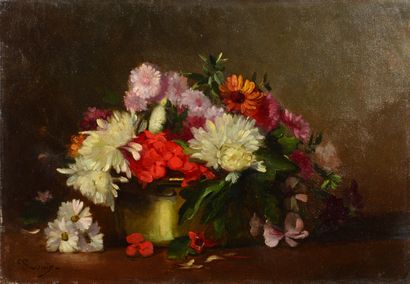 COUTY (XIXe siècle) Bouquet de fleurs
Huile sur toile signée en bas à gauche 24,5...