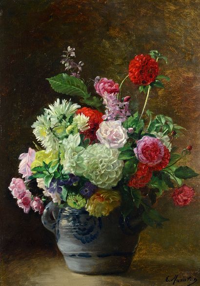 Euphémie MURATON (1840-1914) Bouquets de fleurs
Huile sur toile signée en bas à droite
65...