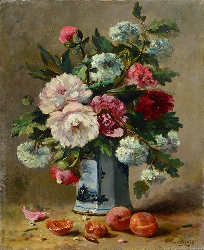 Henri CAUCHOIS (1850-1911) Bouquet de fleurs
Paire d'huiles sur toile signée en bas...