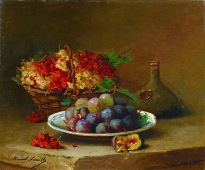 Alfred BRUNEL NEUVILLE (1852-1941) 
Nature morte de prunes et groseilles



Huile...